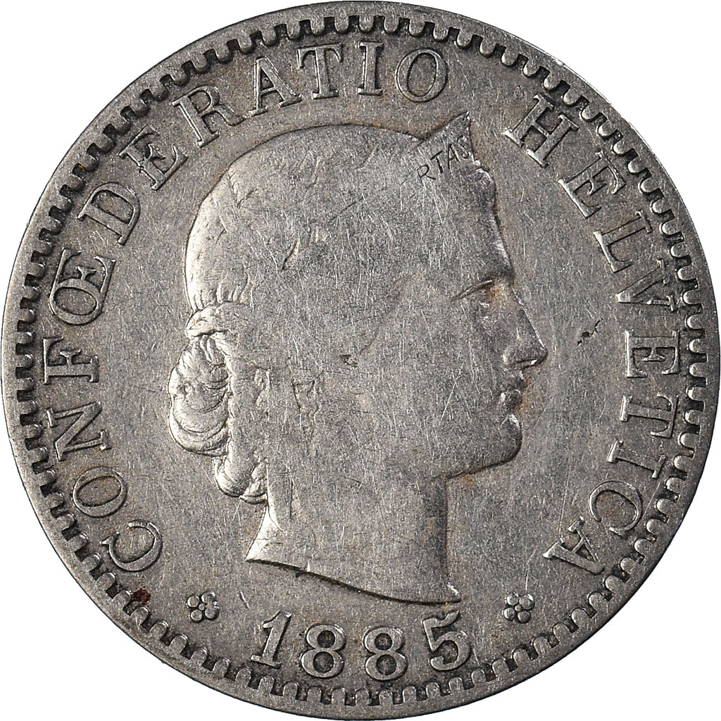 Monnaie, Suisse, 20 Rappen, 1885