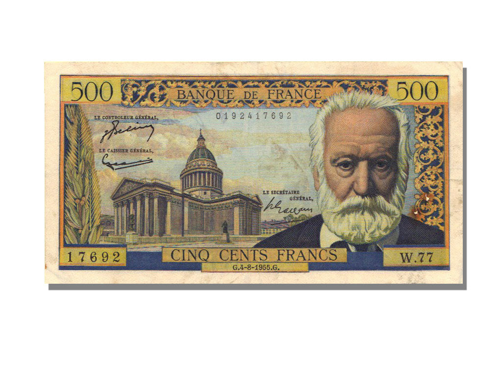 France, 500 Francs, 500 F 1954-1958 ''Victor Hugo'', 1955, KM #133a,...