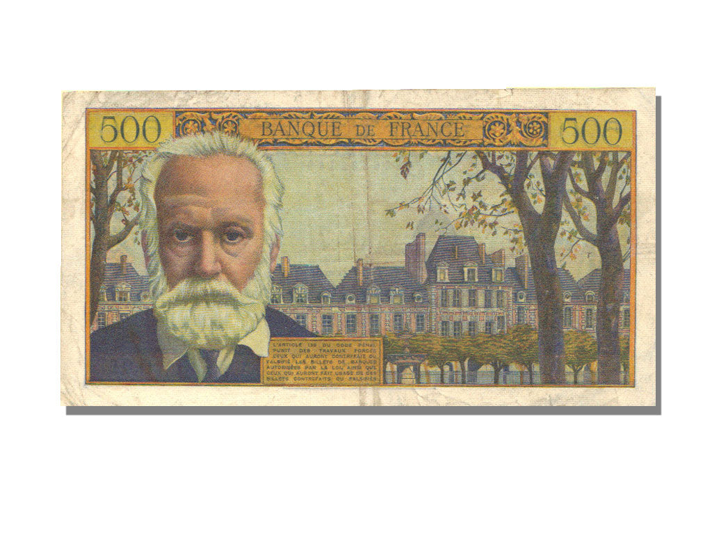 France, 500 Francs, 1958, KM #133b, 1958-02-06, AU(50-53), O.91, Fayette #35.8