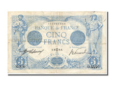 Geldschein, Frankreich, 5 Francs, 5 F 1912-1917 ''Bleu'', 1915, 1915-02-23, SS