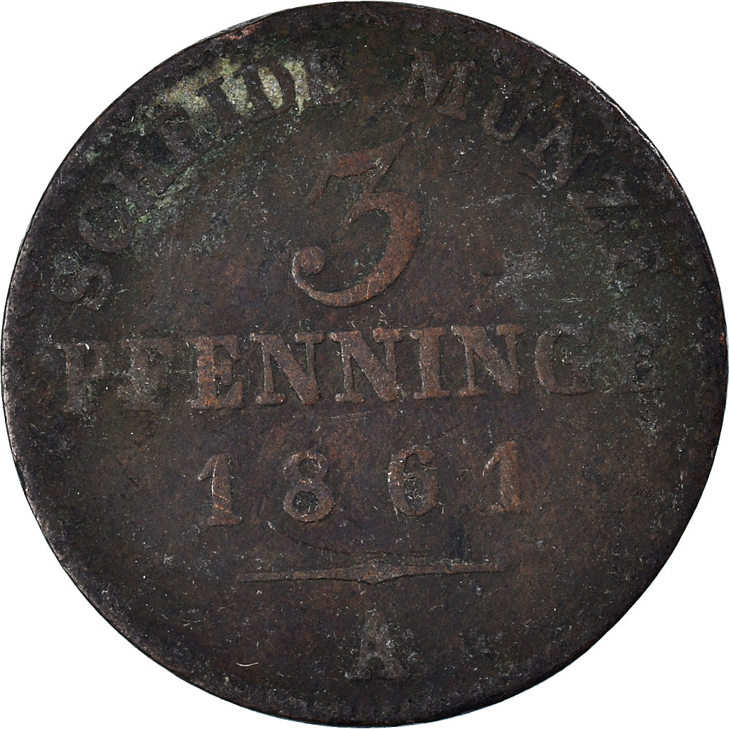 Stati tedeschi, 3 Pfennig, 1861