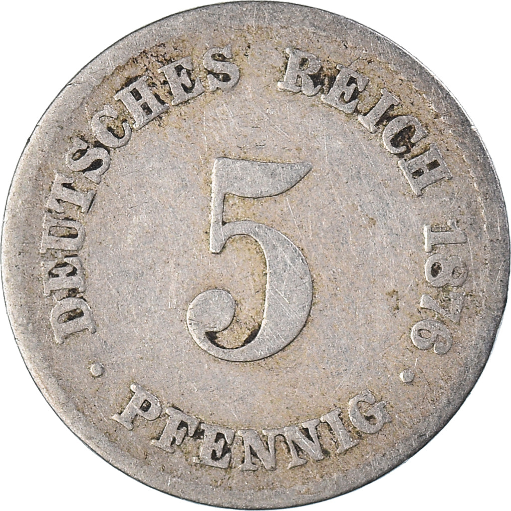 Moneda, ALEMANIA - IMPERIO, 5 Pfennig, 1876