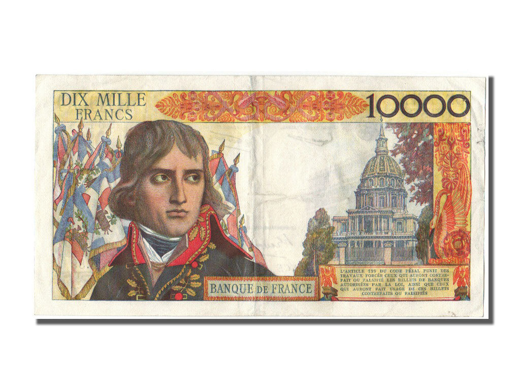 France, 10,000 Francs, 1955-1959 Overprinted with ''Nouveaux Francs'', 1957, KM.