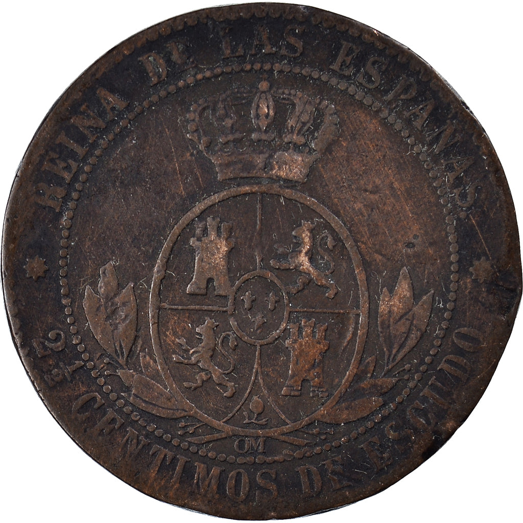Coin, Spain, 2-1/2 Centimos, 1868
