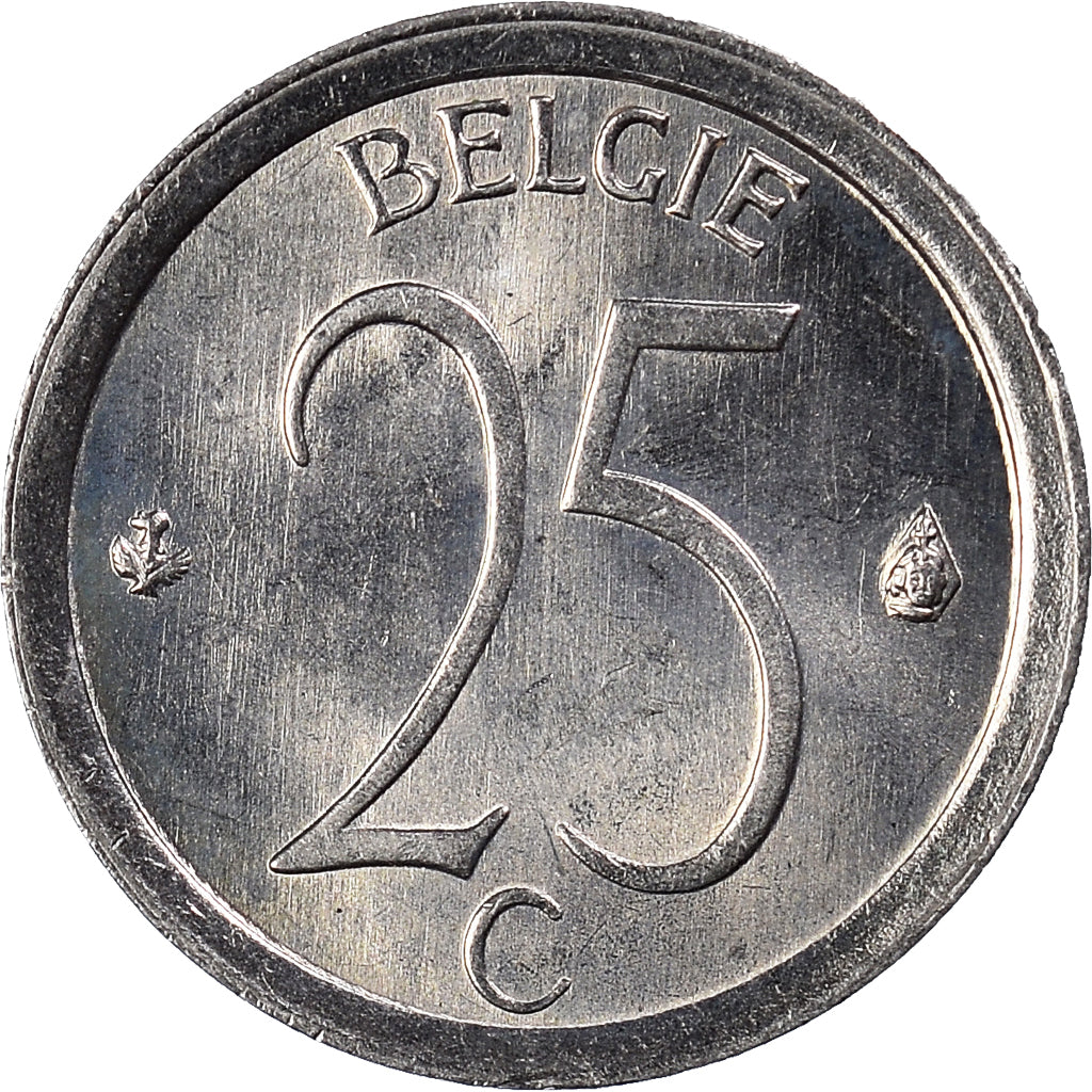Moneta, Belgio, 25 Centimes, 1975