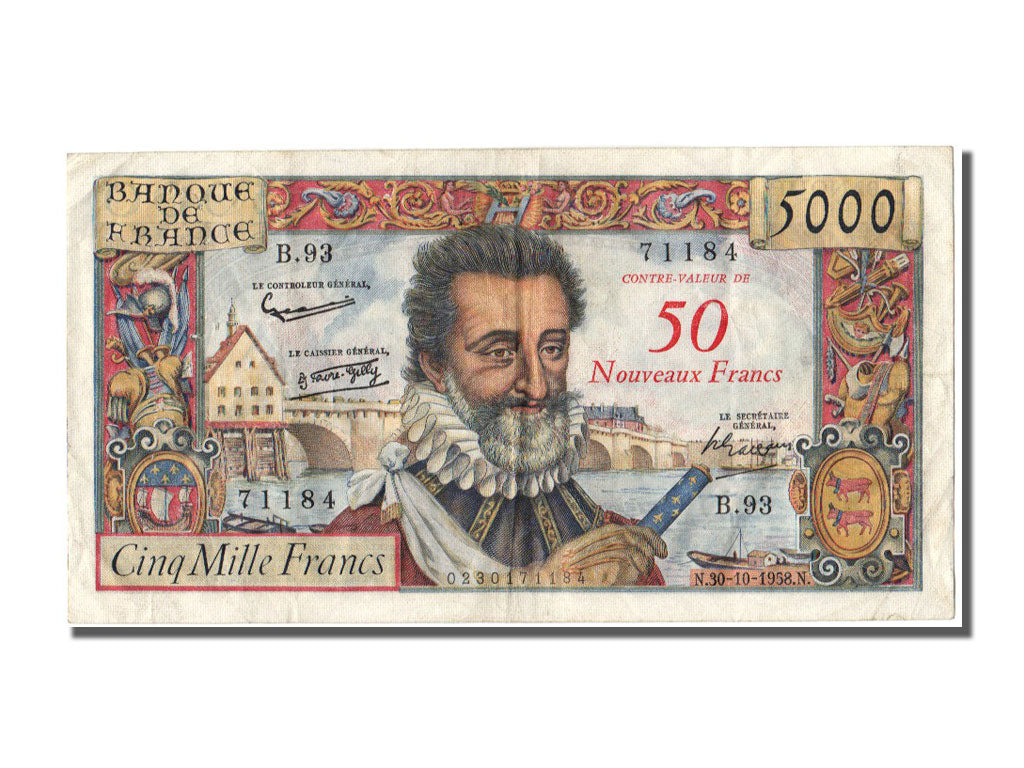 50 NF / 5000 Francs type Henri IV