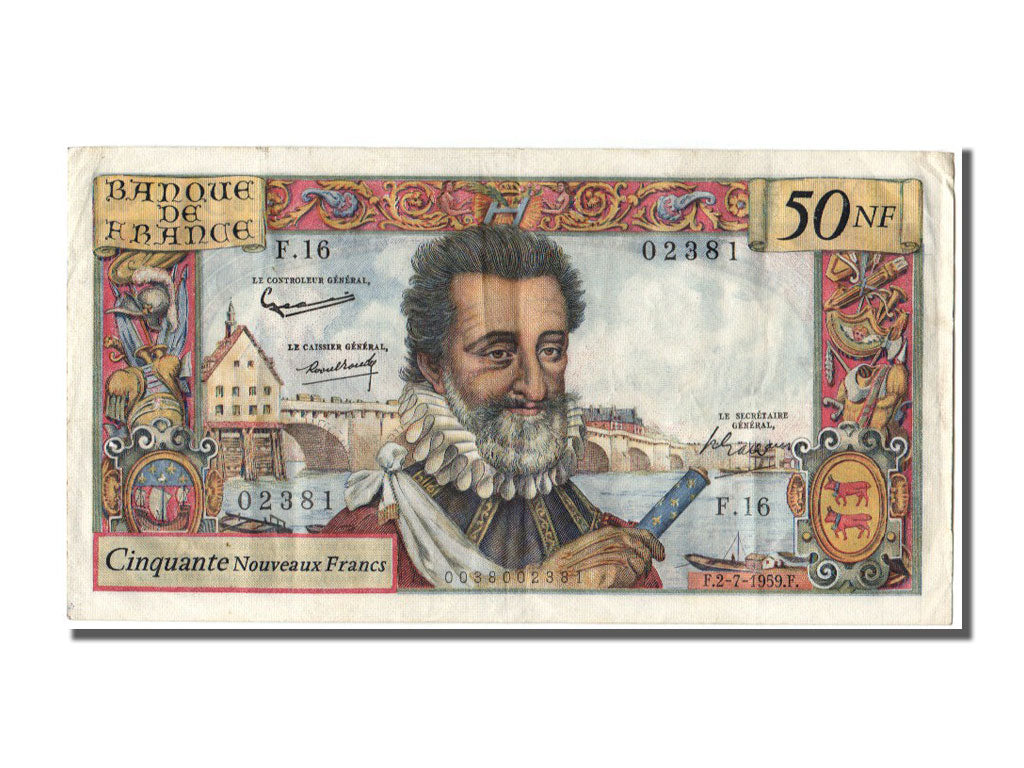 Banknote, France, 50 Nouveaux Francs, 50 NF 1959-1961 ''Henri IV'', 1959