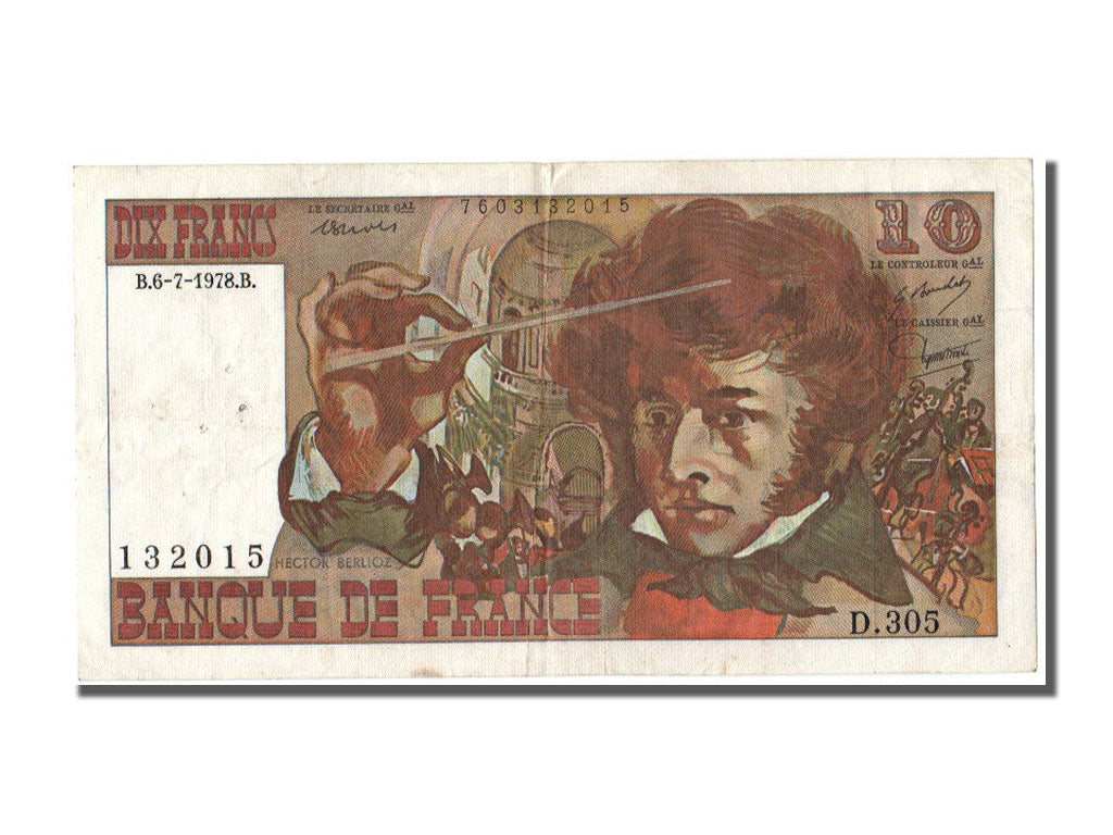 France, 10 Francs, 10 F 1972-1978 ''Berlioz'', 1978, KM #150c, 1978-07-06,...