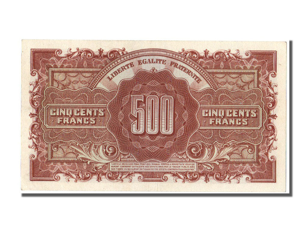 France, 500 Francs, 1943-1945 Marianne, 1945, KM #106, 1945-06-01, UNC(65-70),..