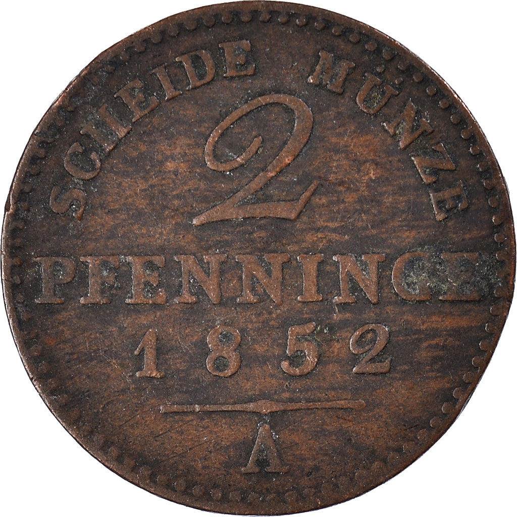 Coin, German States, 2 Pfenninge, 1852