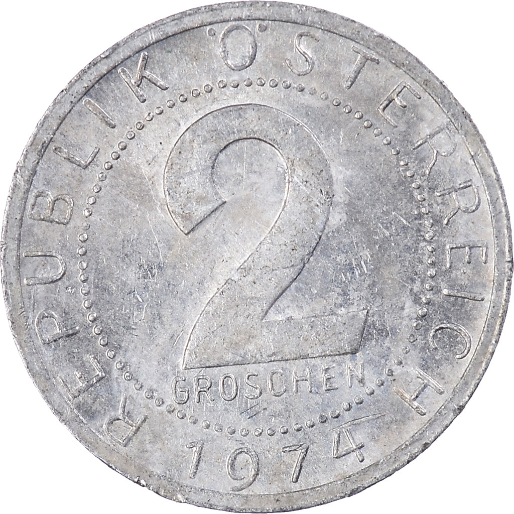 Coin, Austria, 2 Groschen, 1974
