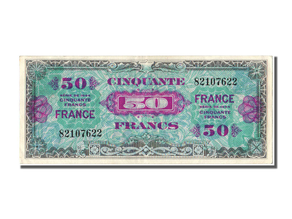 France, 50 Francs, 1945 Verso France, 1945, KM #122a, 1945-06-04, UNC(63),...