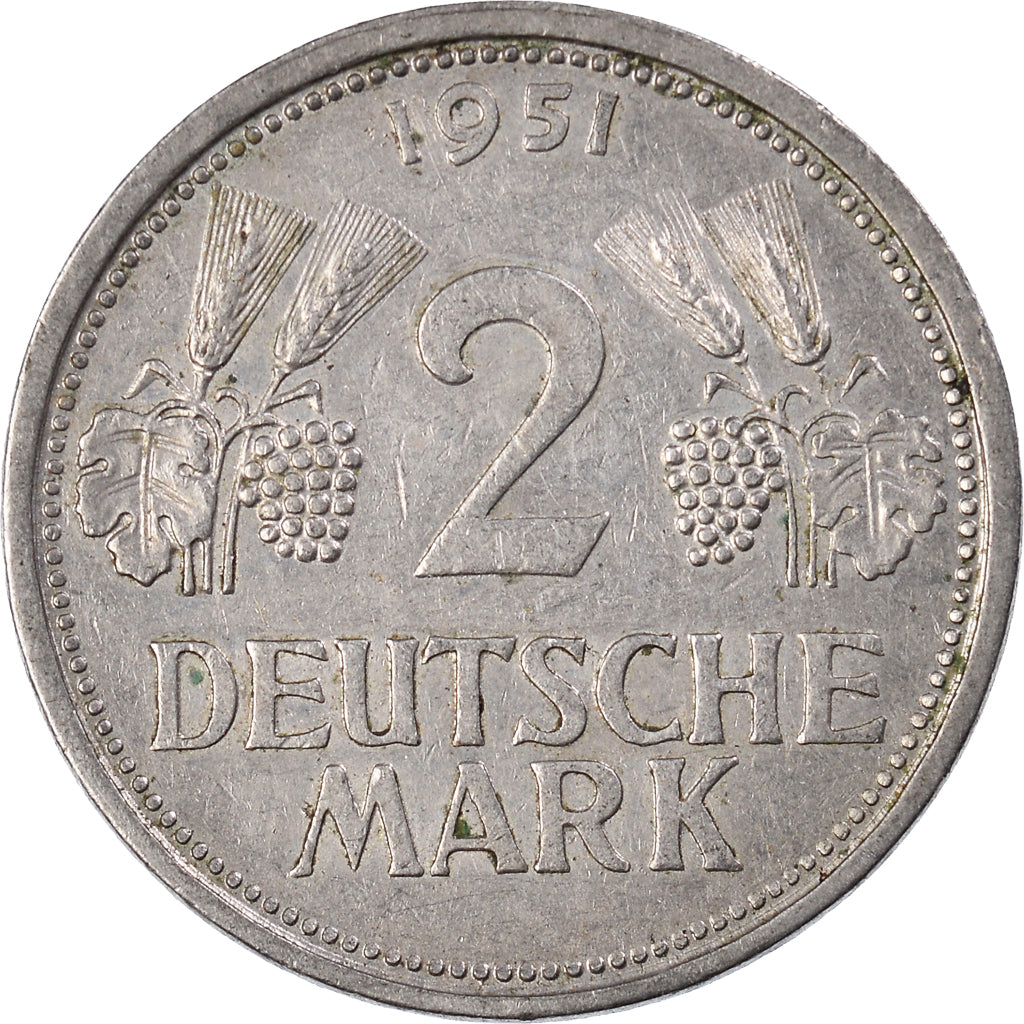 Monnaie, République fédérale allemande, 2 Mark, 1951