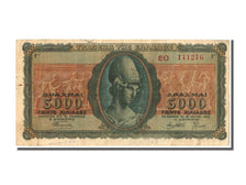 Greece, 5000 Drachmai, 1943, KM #122a, 1943-07-19, AU(50-53), EO