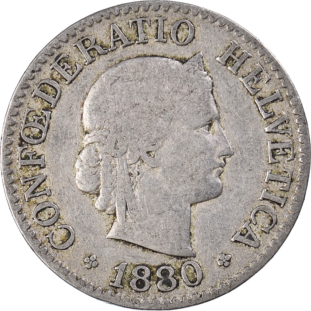 Moneta, Szwajcaria, 10 Rappen, 1880
