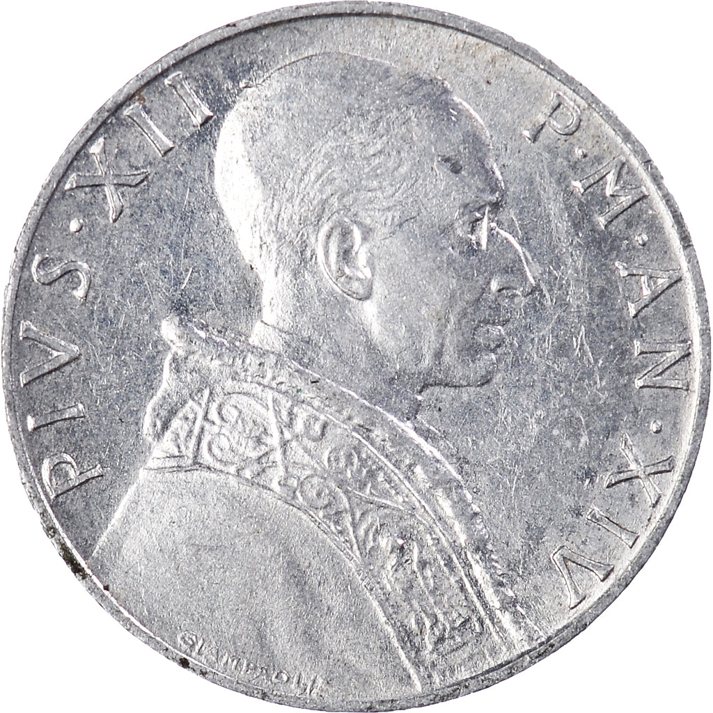 Moneda, CIUDAD DEL VATICANO, 5 Lire, 1952