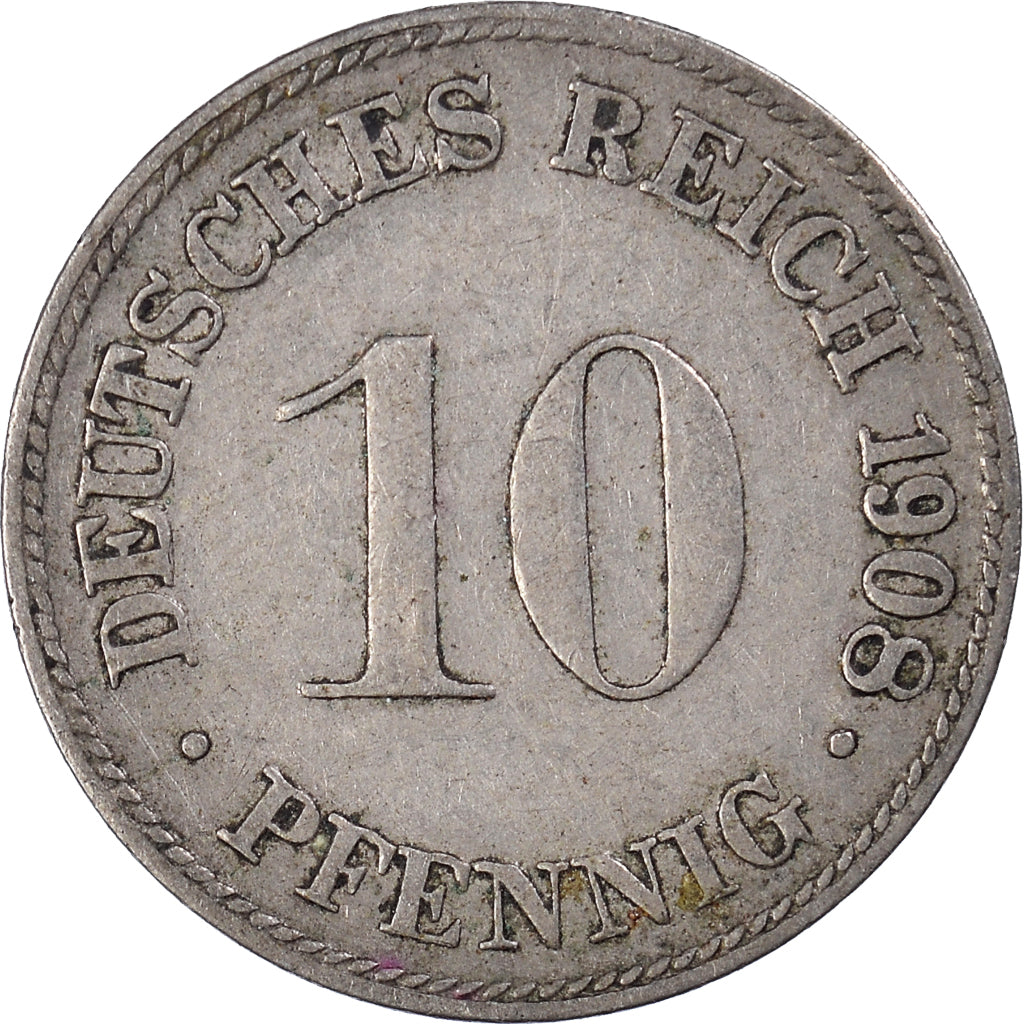 Moneta, GERMANIA - IMPERO, 10 Pfennig, 1908