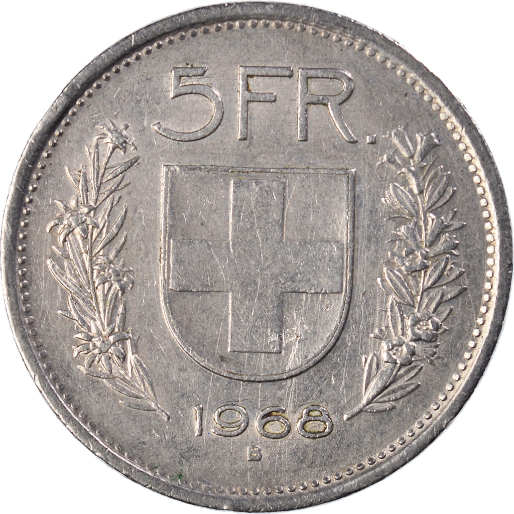Moneda, Suiza, 5 Francs, 1968