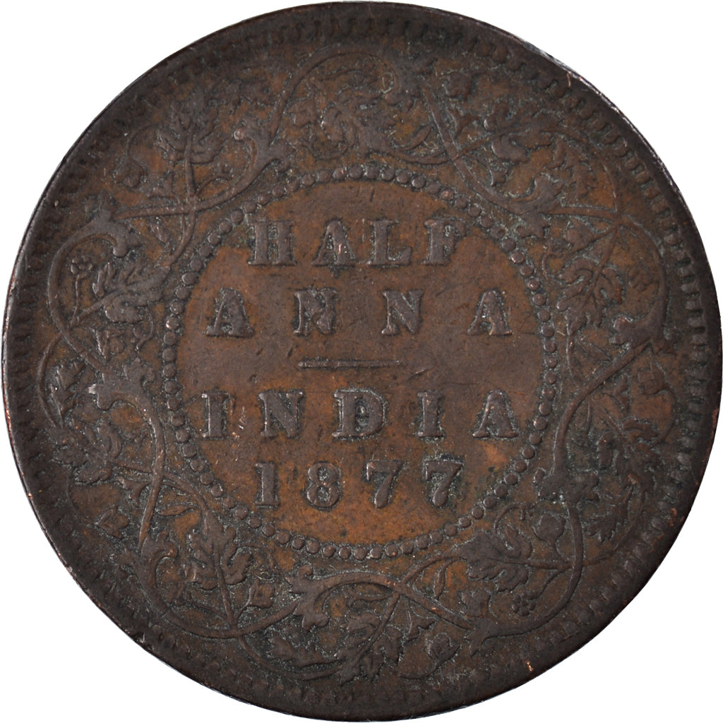 Coin, INDIA-BRITISH, 1/2 Anna, 1877