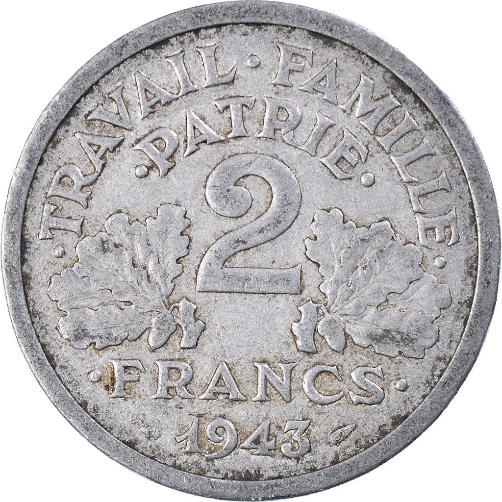 Moneta, Francia, 2 Francs, 1943