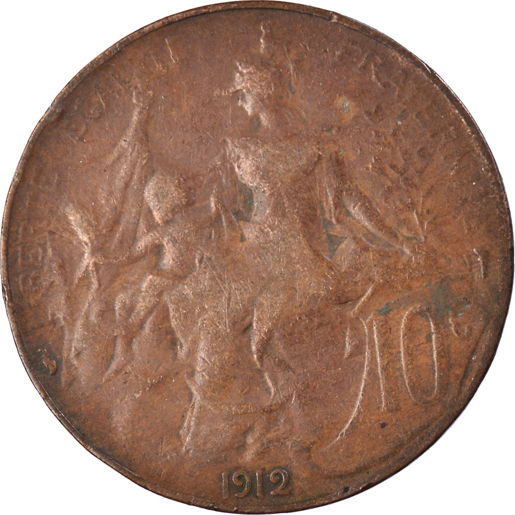 Moneta, Francja, 10 Centimes, 1912