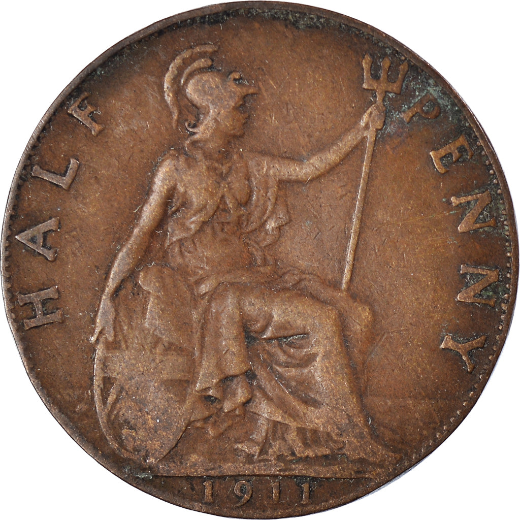 Moeda, Grã-Bretanha, 1/2 Penny, 1911