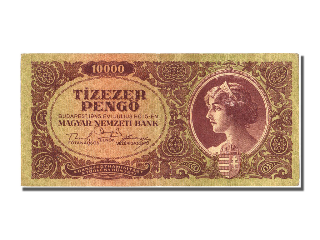 Hungary, 10,000 Pengö, 1945, KM #119a, 1945-07-15, EF(40-45), L