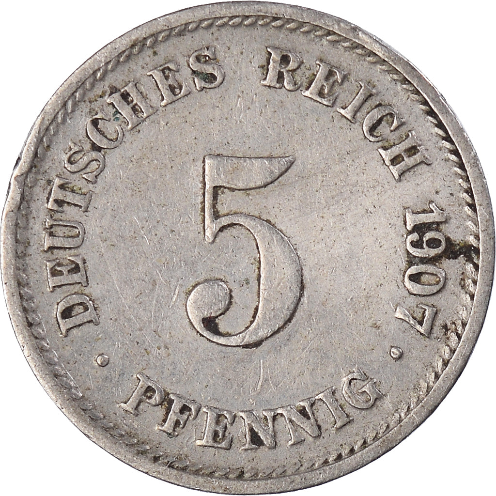 Coin, GERMANY - EMPIRE, 5 Pfennig, 1907