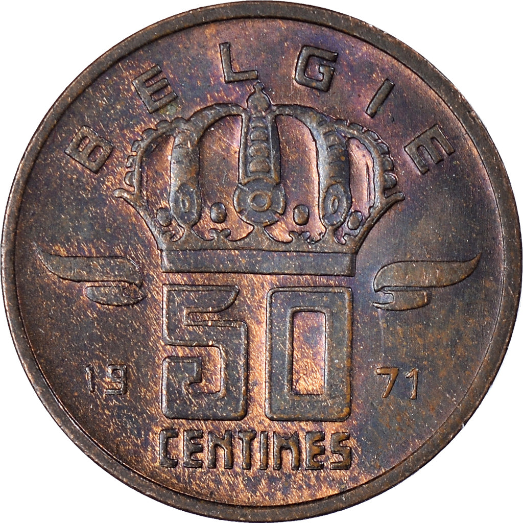 Moeda, Bélgica, 50 Centimes, 1971