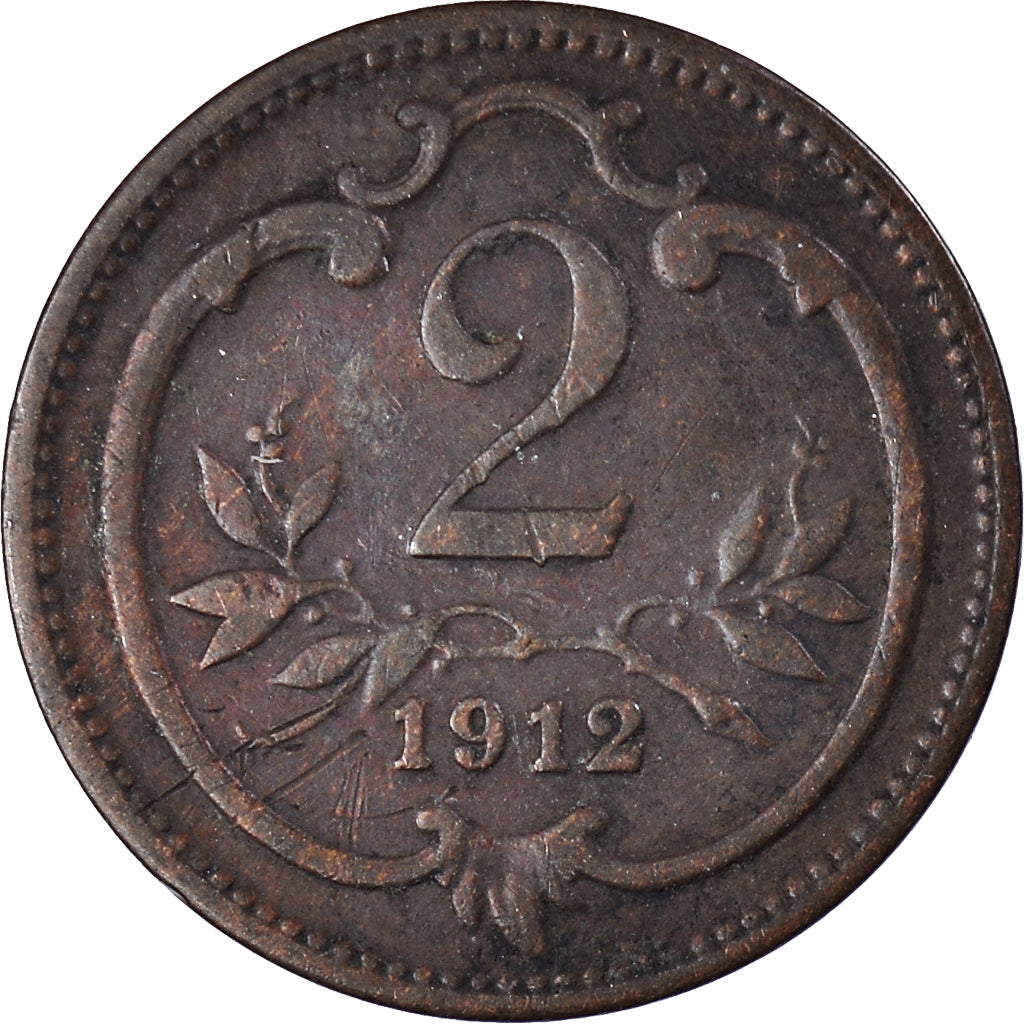 Coin, Austria, 2 Heller, 1912