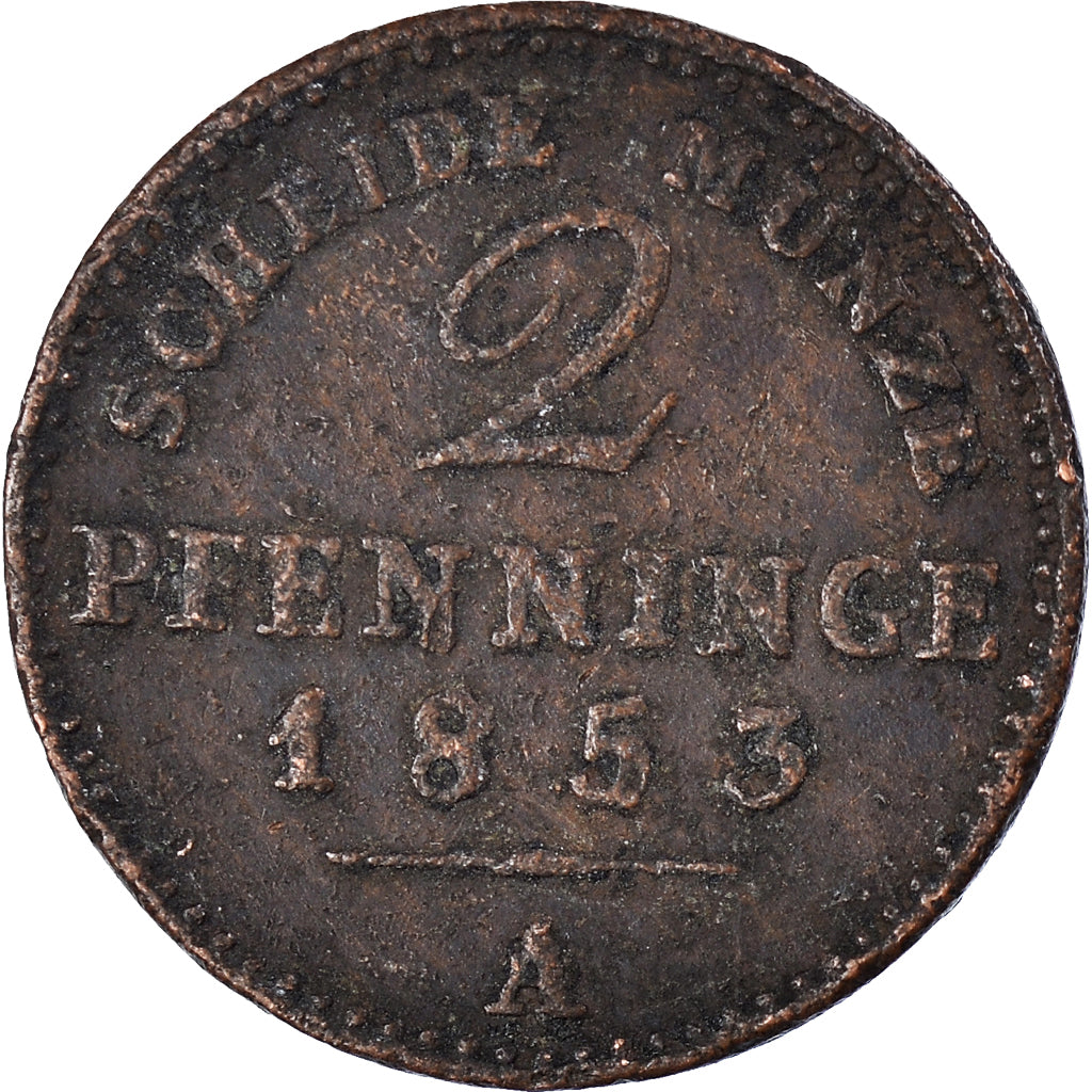 Landy niemieckie, 2 Pfennig, 1853