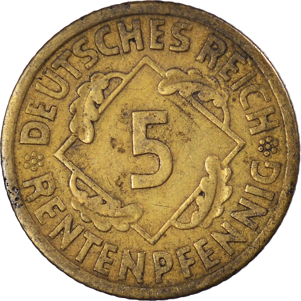 Coin, GERMANY, WEIMAR REPUBLIC, 5 Rentenpfennig, 1923