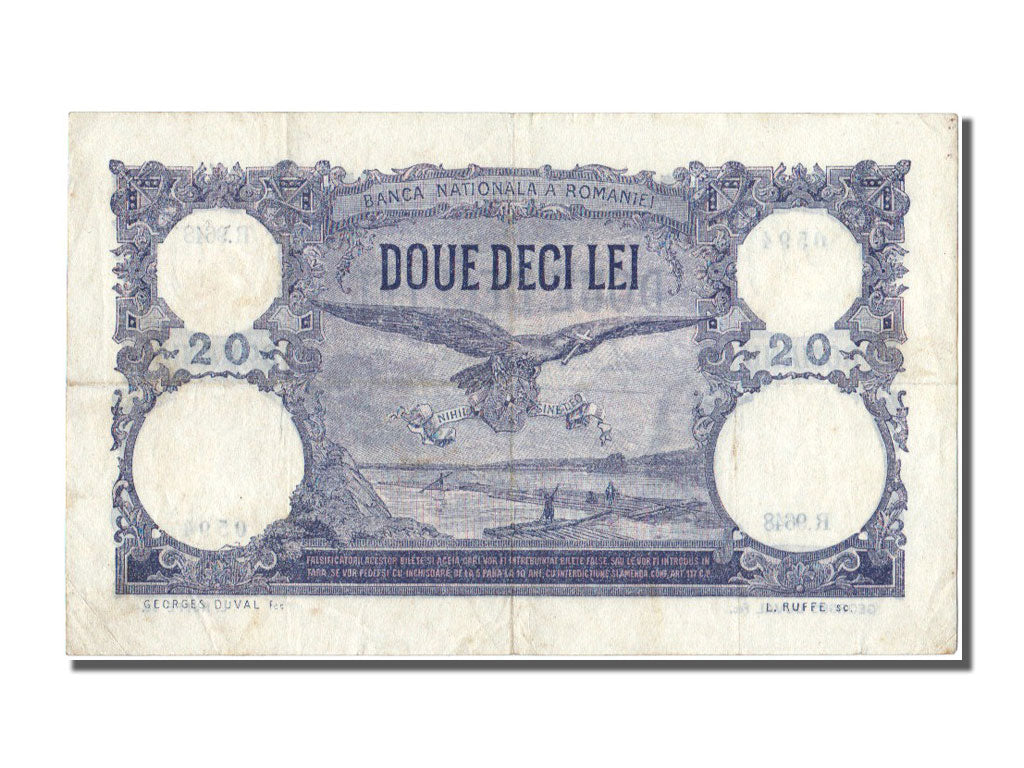 Romania, 20 Lei, 1929, KM #30, 1929-09-19, AU(55-58), R