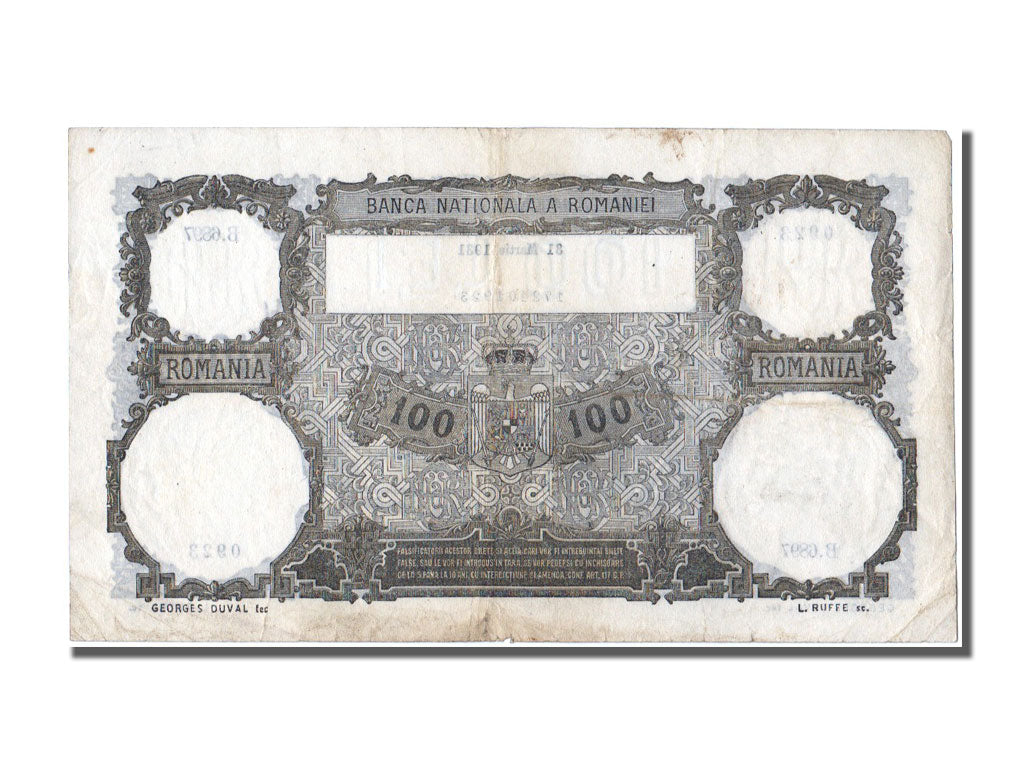 Romania, 100 Lei, 1931, 1931-03-31, EF(40-45), B