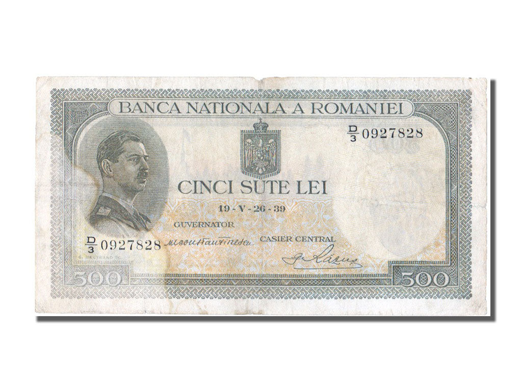 Romania, 500 Lei, 1939, KM #42a, 1939-05-26, VF(20-25), D3