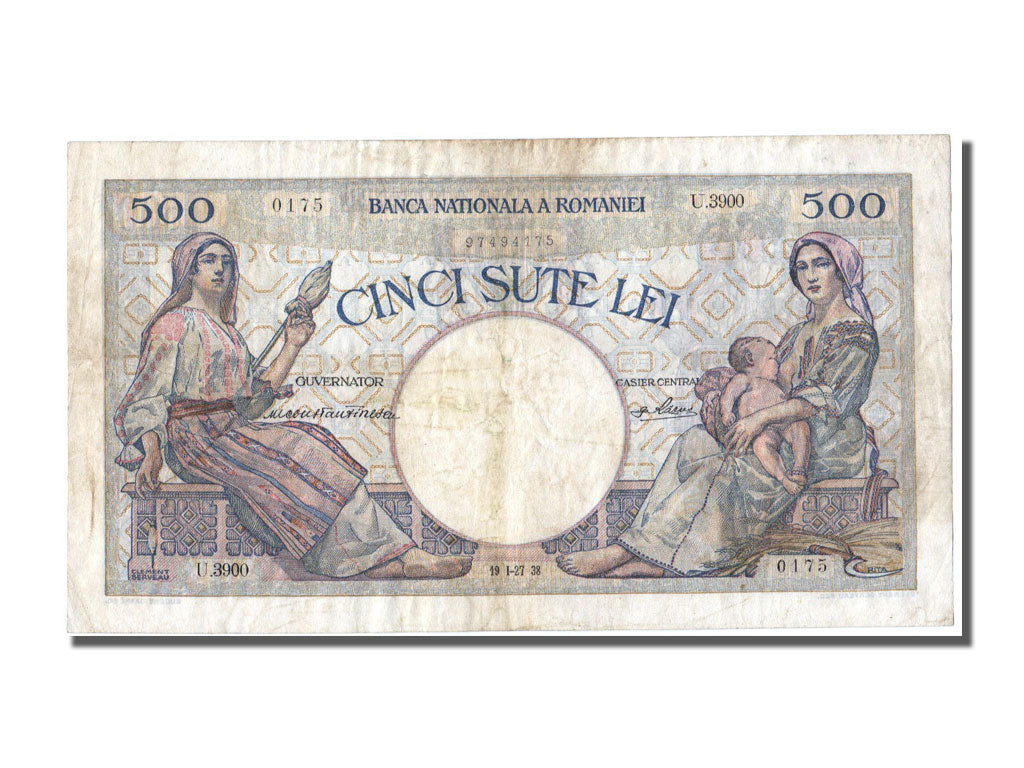 Romania, 500 Lei, 1938, KM #32a, 1938-01-27, EF(40-45), U