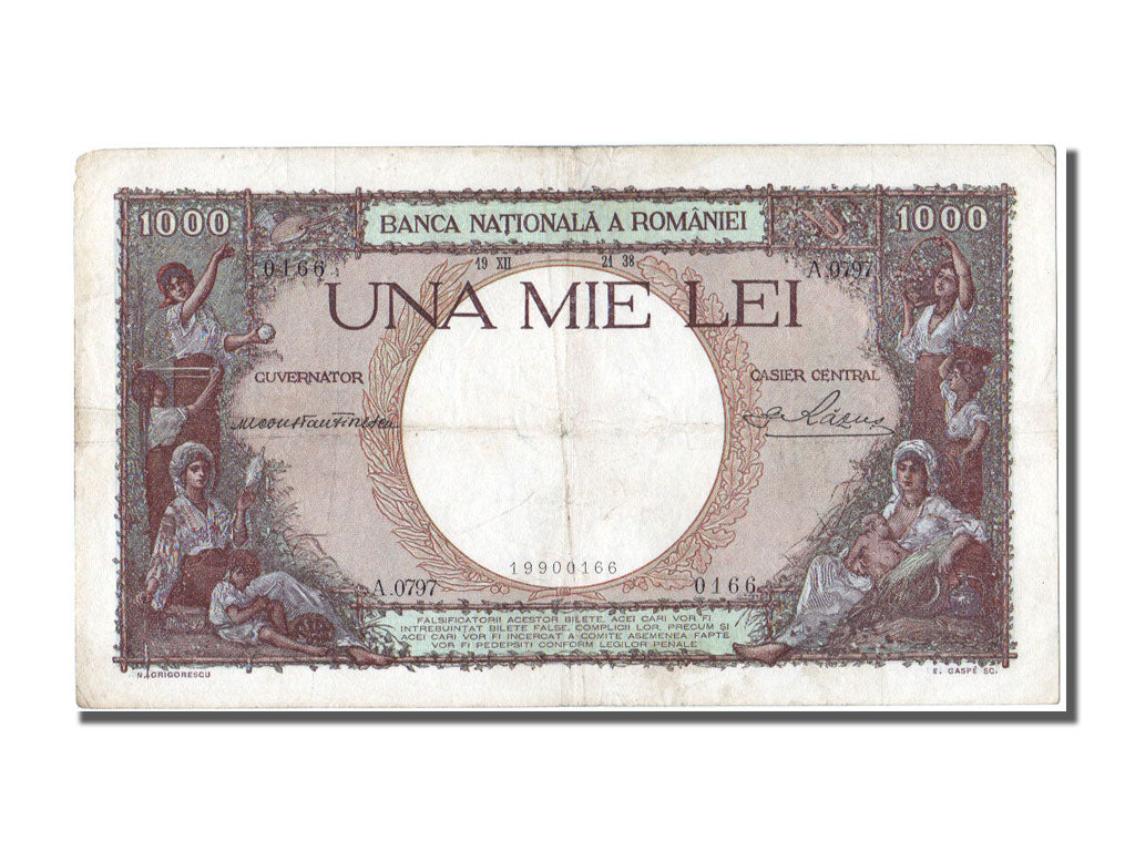 Banknote, Romania, 1000 Lei, 1938, 1938-12-21, KM:47a, EF(40-45)