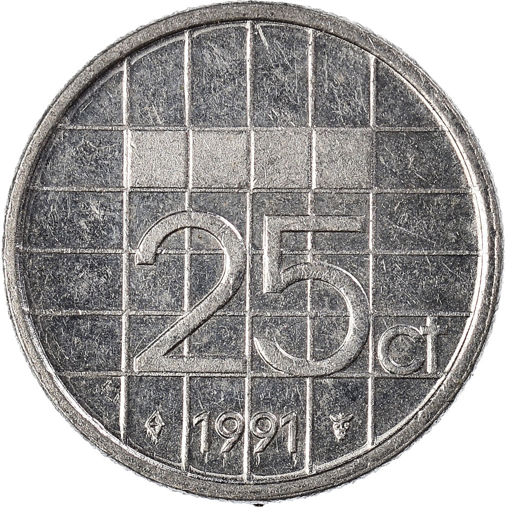 Munten, Nederland, 25 Cents, 1991