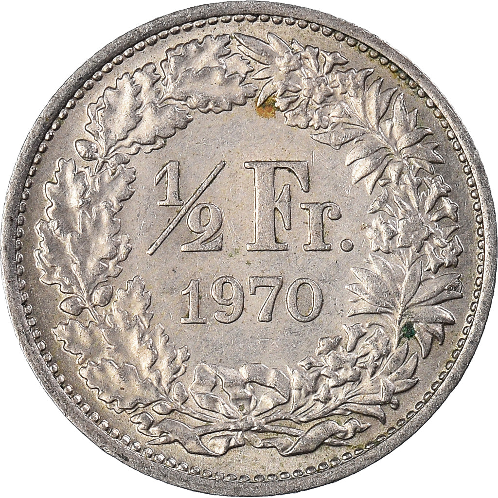Coin, Switzerland, 1/2 Franc, 1970