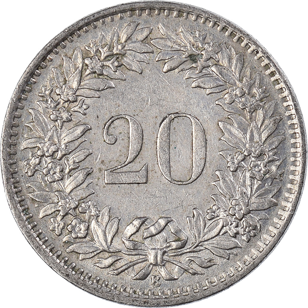 Münze, Schweiz, 20 Rappen, 1965