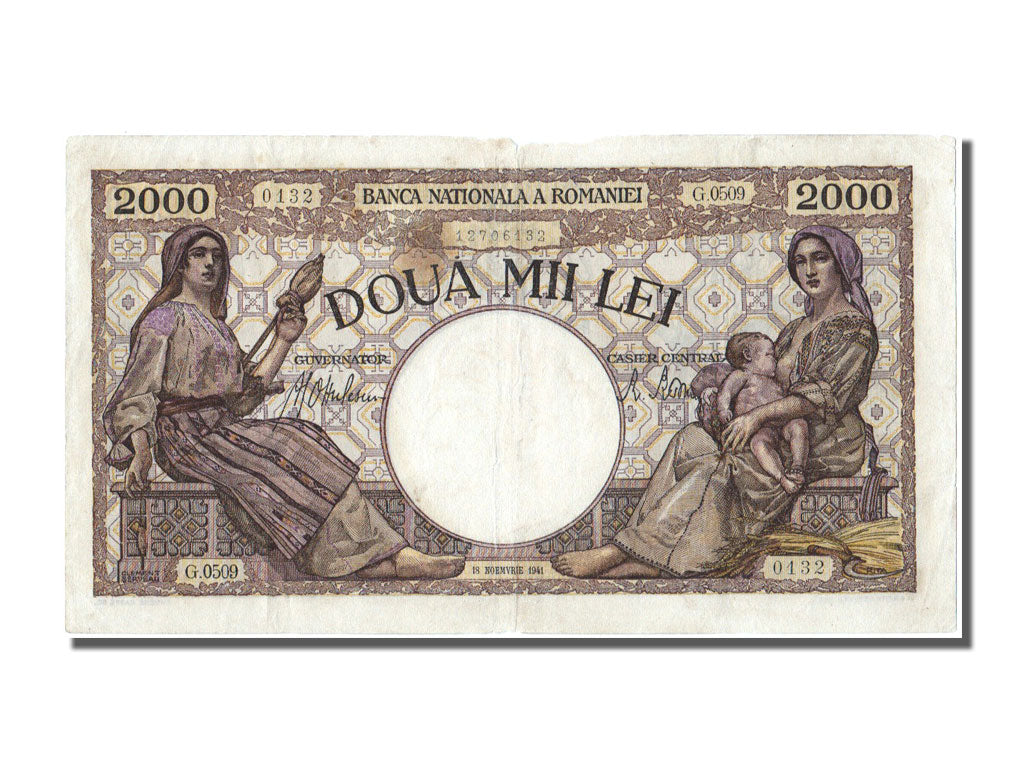 Romania, 2000 Lei, 1941, KM #53a, 1941-11-18, EF(40-45), G
