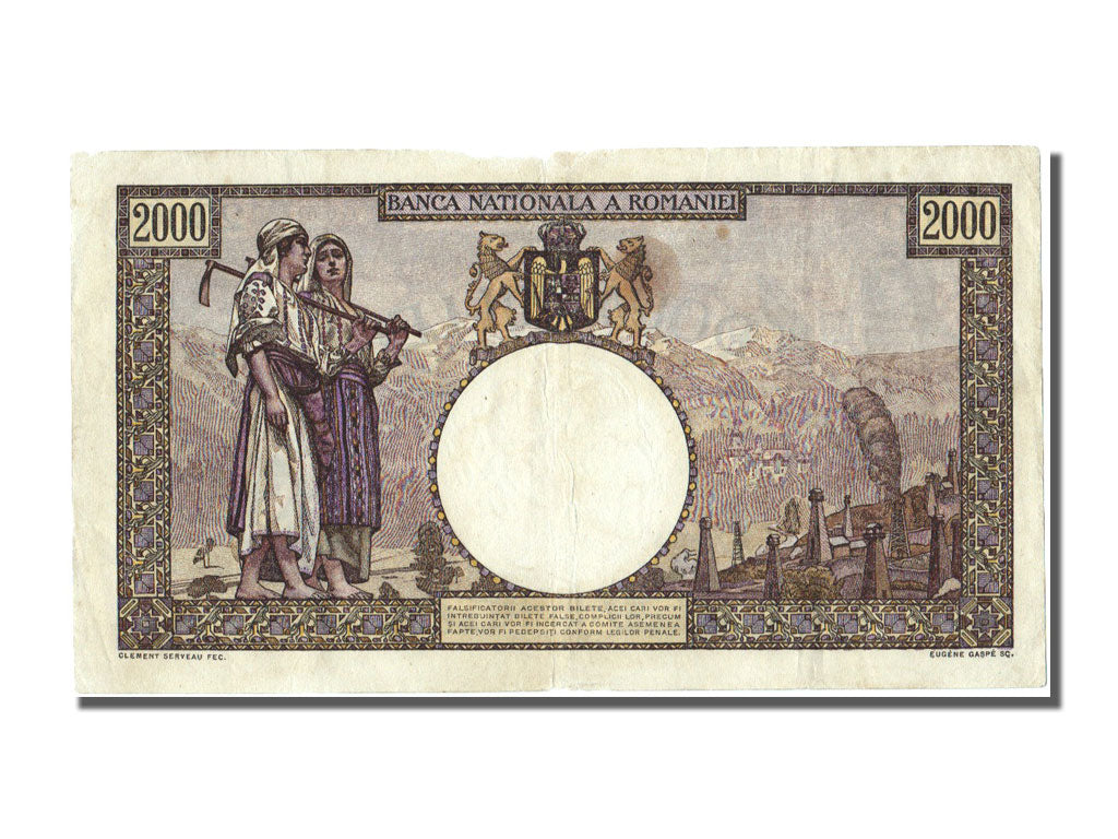 Romania, 2000 Lei, 1941, KM #53a, 1941-11-18, EF(40-45), G