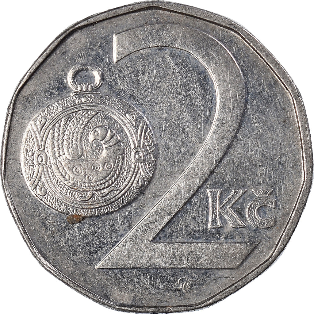 Moeda, República Checa, 2 Koruny, 1993