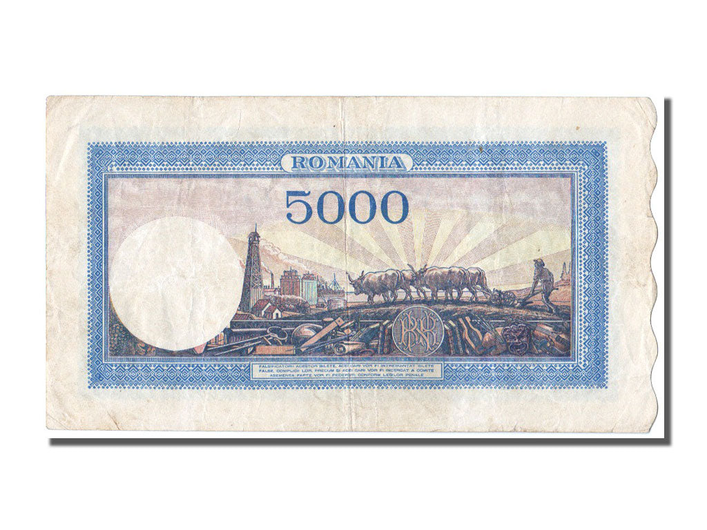 Romania, 5000 Lei, 1943, KM #55, 1943-09-28, EF(40-45), D1