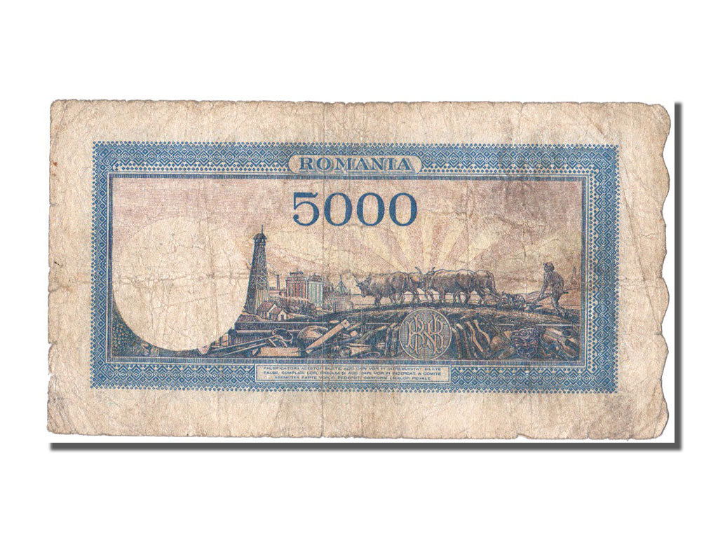 Romania, 5000 Lei, 1944, KM #56a, 1944-12-15, EF(40-45), J3