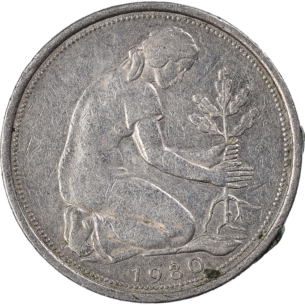 Coin, GERMANY - FEDERAL REPUBLIC, 50 Pfennig, 1980