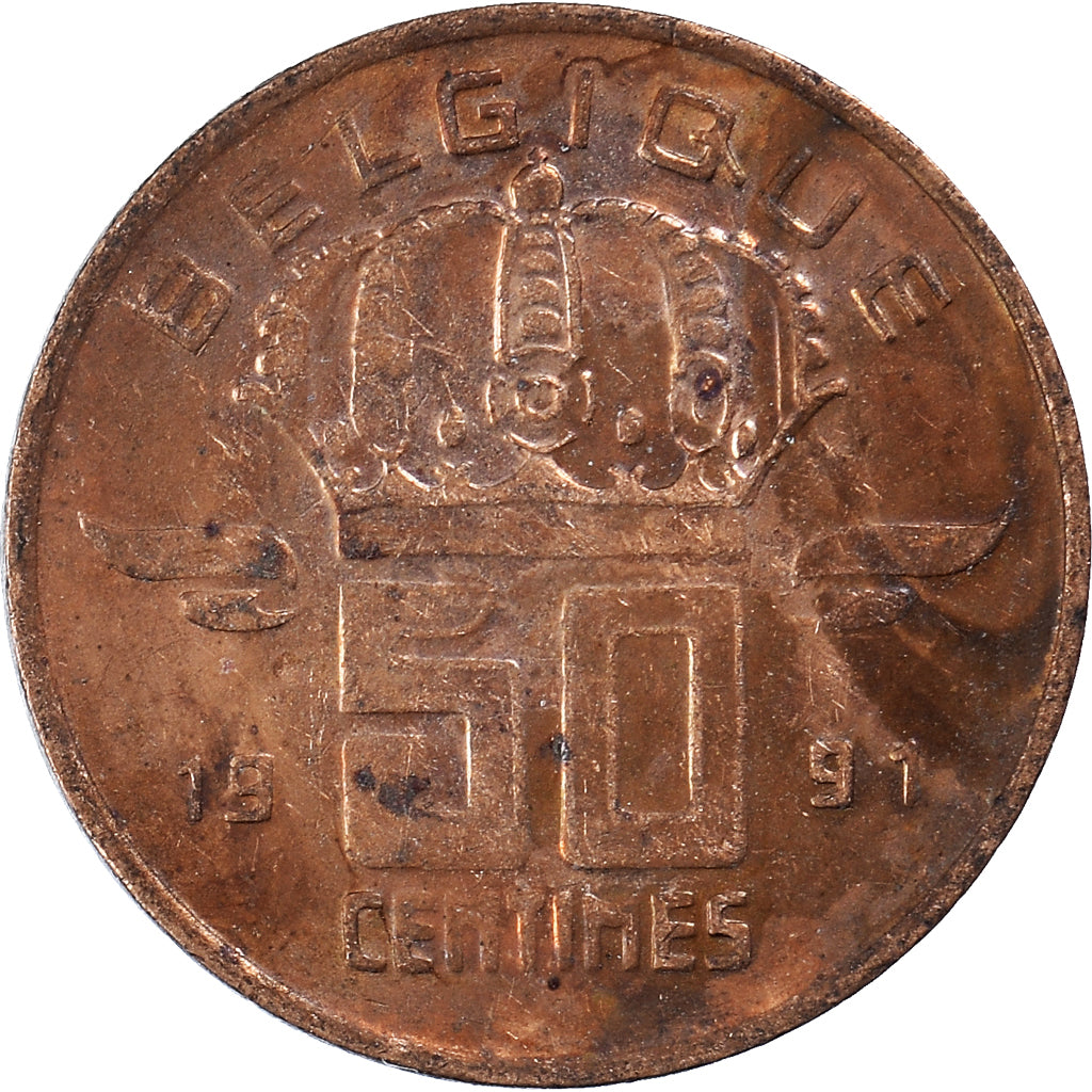 Moneta, Belgio, 50 Centimes, 1991