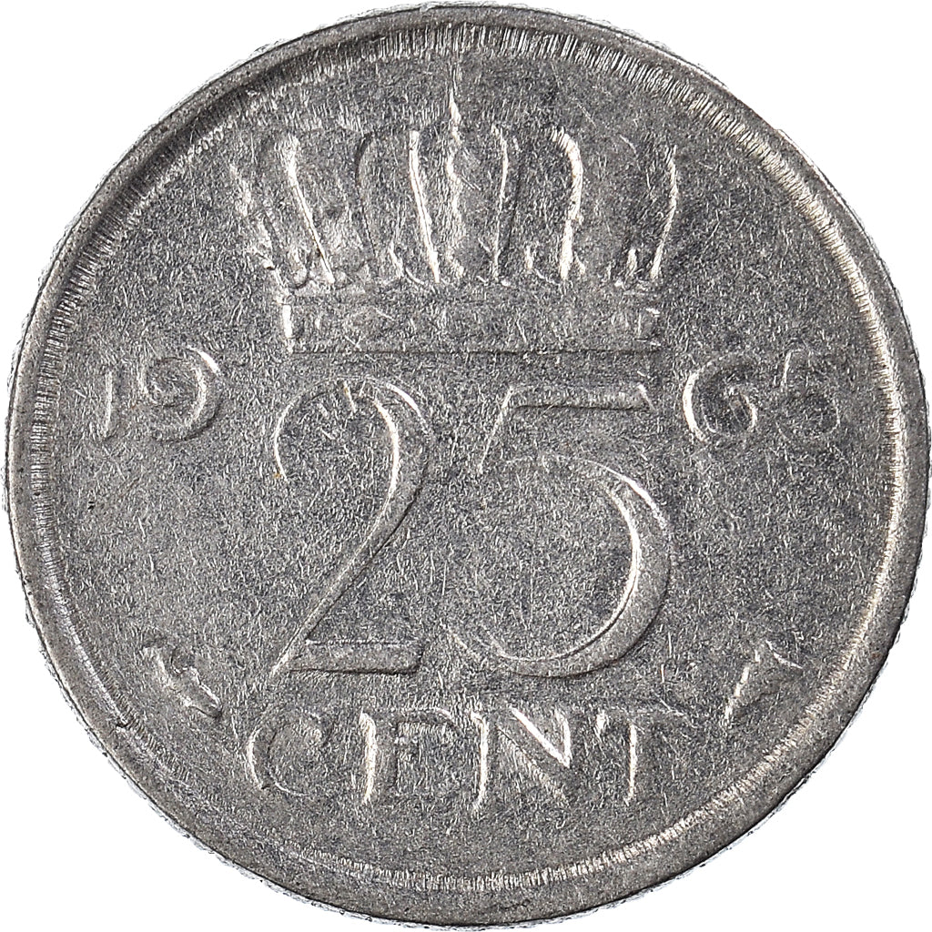 Münze, Niederlande, 25 Cents, 1965