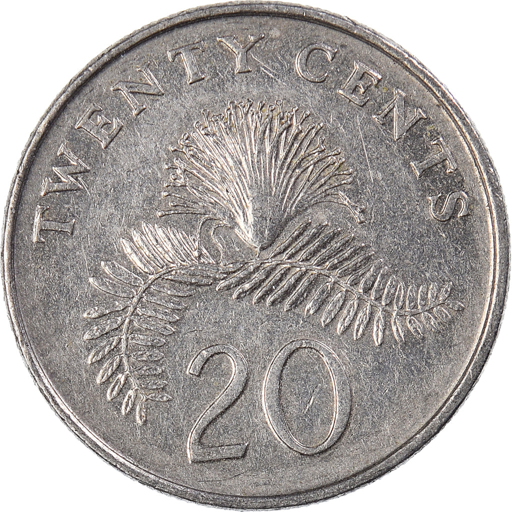 Moeda, Singapura, 20 Cents, 1996