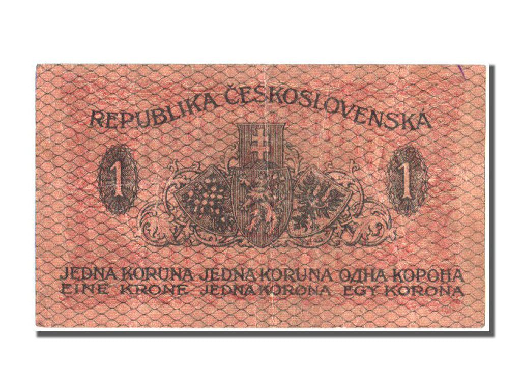 Czechoslovakia, 1 Koruna, 1919, KM #6a, 1919-04-15, EF(40-45)